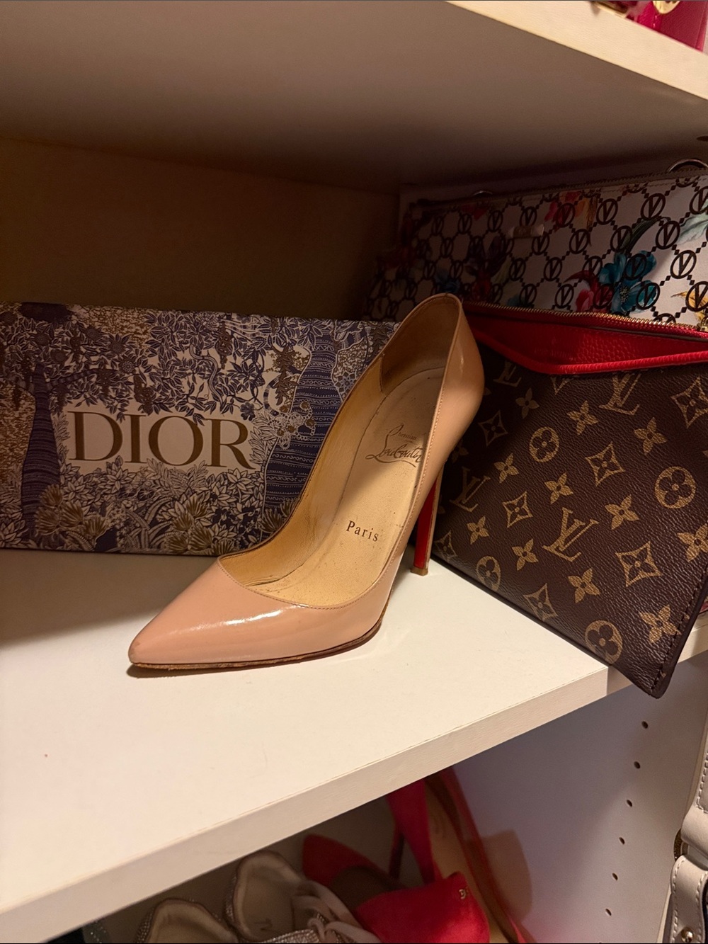 Christian Louboutin Blush Patent Leather Pointed-Toe Stiletto